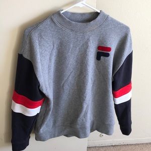 Grey FILA crew neck long sleeve